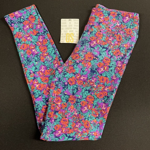 LuLaRoe OS One Size Floral Leggings NWT - Picture 3 of 8
